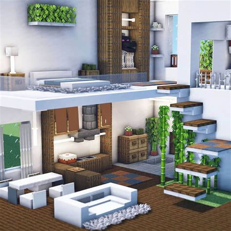 inside of a minecraft house|minecraft modern house interior.